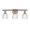 Castile Bath Vanity Light shown in the Antique Copper finish with a Clear shade