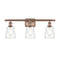 Ellery Bath Vanity Light shown in the Antique Copper finish with a Clear shade