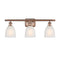 Brookfield Bath Vanity Light shown in the Antique Copper finish with a White shade