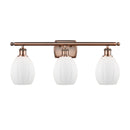 Eaton Bath Vanity Light shown in the Antique Copper finish with a Matte White shade