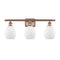 Eaton Bath Vanity Light shown in the Antique Copper finish with a Matte White shade