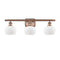 Fenton Bath Vanity Light shown in the Antique Copper finish with a Matte White shade