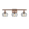 Fenton Bath Vanity Light shown in the Antique Copper finish with a Clear shade