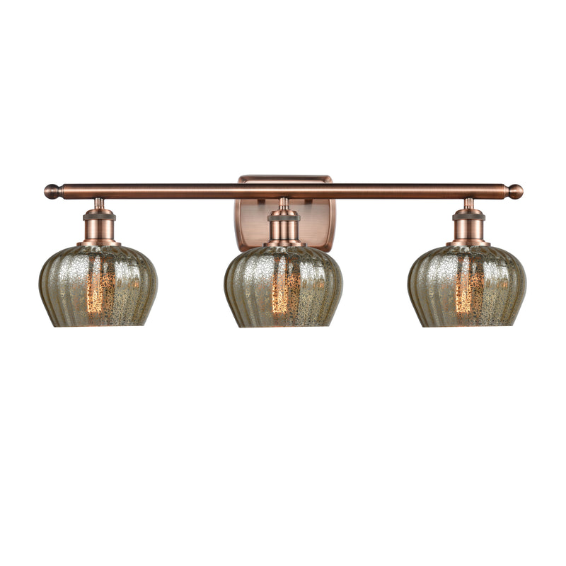 Fenton Bath Vanity Light shown in the Antique Copper finish with a Mercury shade