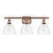 Ballston Dome Bath Vanity Light shown in the Antique Copper finish with a Clear shade