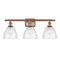 Ballston Dome Bath Vanity Light shown in the Antique Copper finish with a Seedy shade