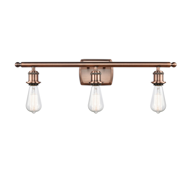 Bare Bulb Bath Vanity Light shown in the Antique Copper finish