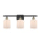 Cobbleskill Bath Vanity Light shown in the Black Antique Brass finish with a Matte White shade