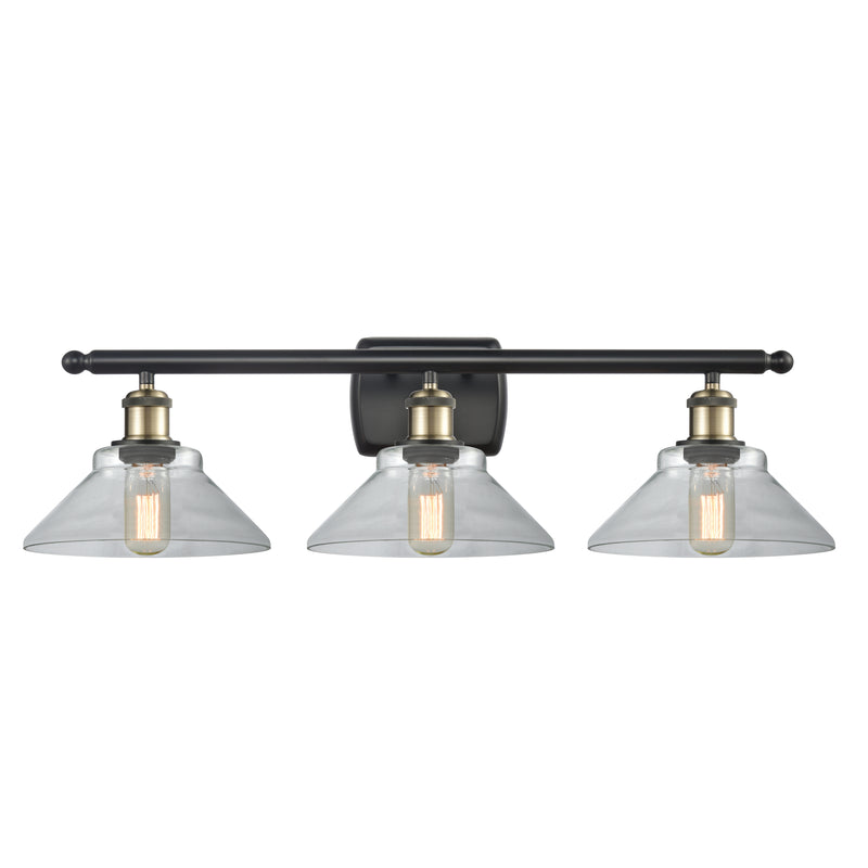 Orwell Bath Vanity Light shown in the Black Antique Brass finish with a Clear shade