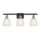 Castile Bath Vanity Light shown in the Black Antique Brass finish with a White shade