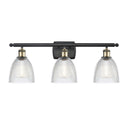 Castile Bath Vanity Light shown in the Black Antique Brass finish with a Clear shade