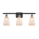 Ellery Bath Vanity Light shown in the Black Antique Brass finish with a White shade