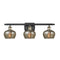 Fenton Bath Vanity Light shown in the Black Antique Brass finish with a Mercury shade