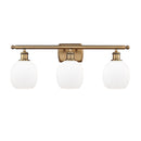 Belfast Bath Vanity Light shown in the Brushed Brass finish with a Matte White shade