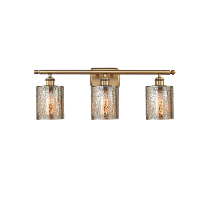 Cobbleskill Bath Vanity Light shown in the Brushed Brass finish with a Mercury shade