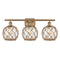 Farmhouse Rope Bath Vanity Light shown in the Brushed Brass finish with a Clear Glass with Brown Rope shade