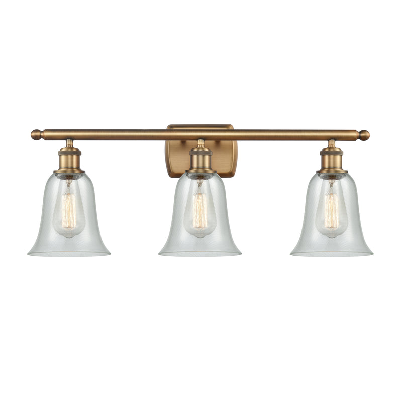 Hanover Bath Vanity Light shown in the Brushed Brass finish with a Fishnet shade