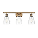 Ellery Bath Vanity Light shown in the Brushed Brass finish with a Seedy shade