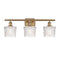 Niagra Bath Vanity Light shown in the Brushed Brass finish with a Clear shade