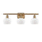 Fenton Bath Vanity Light shown in the Brushed Brass finish with a Matte White shade