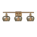 Fenton Bath Vanity Light shown in the Brushed Brass finish with a Mercury shade