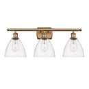 Ballston Dome Bath Vanity Light shown in the Brushed Brass finish with a Clear shade