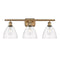 Ballston Dome Bath Vanity Light shown in the Brushed Brass finish with a Clear shade