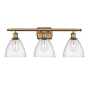 Ballston Dome Bath Vanity Light shown in the Brushed Brass finish with a Seedy shade