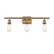 Bare Bulb Bath Vanity Light shown in the Brushed Brass finish