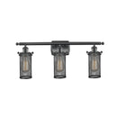 Bleecker Bath Vanity Light shown in the Matte Black finish with a Matte Black shade