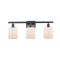 Cobbleskill Bath Vanity Light shown in the Matte Black finish with a Matte White shade