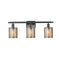 Cobbleskill Bath Vanity Light shown in the Matte Black finish with a Mercury shade