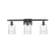 Hadley Bath Vanity Light shown in the Matte Black finish with a Clear shade