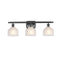 Dayton Bath Vanity Light shown in the Matte Black finish with a White shade