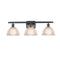 Arietta Bath Vanity Light shown in the Matte Black finish with a Clear shade