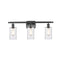 Clymer Bath Vanity Light shown in the Matte Black finish with a Clear shade