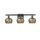 Fenton Bath Vanity Light shown in the Matte Black finish with a Mercury shade