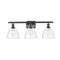 Ballston Dome Bath Vanity Light shown in the Matte Black finish with a Clear shade