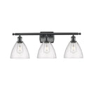 Ballston Dome Bath Vanity Light shown in the Matte Black finish with a Seedy shade