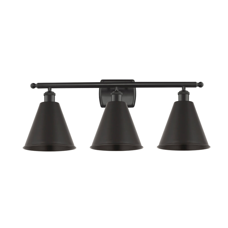 Ballston Cone Bath Vanity Light shown in the Matte Black finish with a Matte Black shade