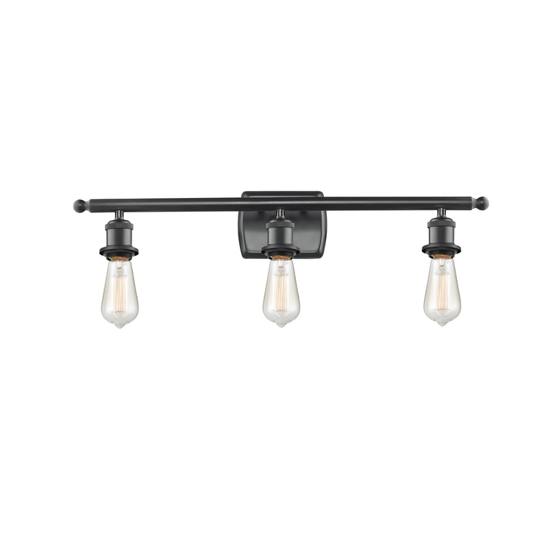 Bare Bulb Bath Vanity Light shown in the Matte Black finish