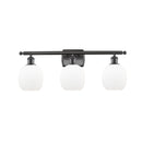 Belfast Bath Vanity Light shown in the Oil Rubbed Bronze finish with a Matte White shade
