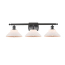 Orwell Bath Vanity Light shown in the Oil Rubbed Bronze finish with a Matte White shade