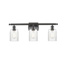 Hadley Bath Vanity Light shown in the Oil Rubbed Bronze finish with a Clear shade