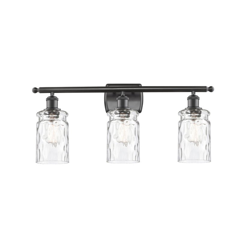 Candor Bath Vanity Light shown in the Oil Rubbed Bronze finish with a Clear Waterglass shade