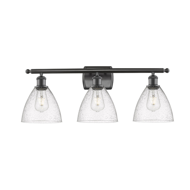 Ballston Dome Bath Vanity Light shown in the Oil Rubbed Bronze finish with a Seedy shade