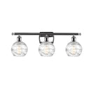 Deco Swirl Bath Vanity Light shown in the Polished Chrome finish with a Clear shade