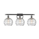 Deco Swirl Bath Vanity Light shown in the Polished Chrome finish with a Clear shade