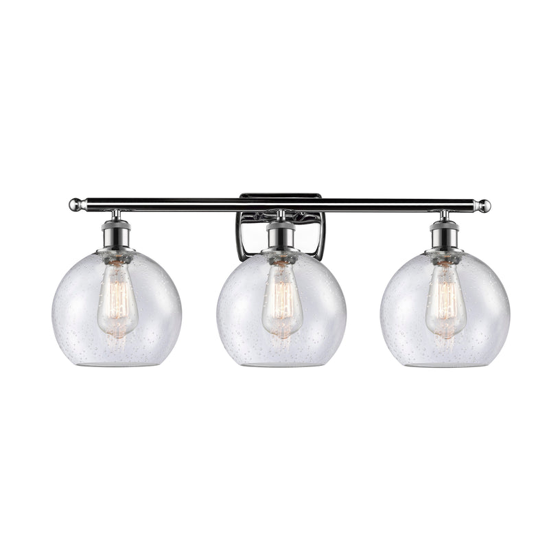 Athens Bath Vanity Light shown in the Polished Chrome finish with a Seedy shade