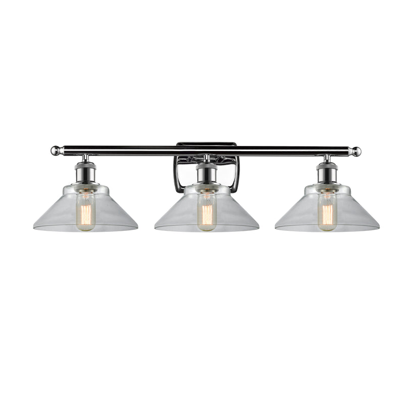 Orwell Bath Vanity Light shown in the Polished Chrome finish with a Clear shade